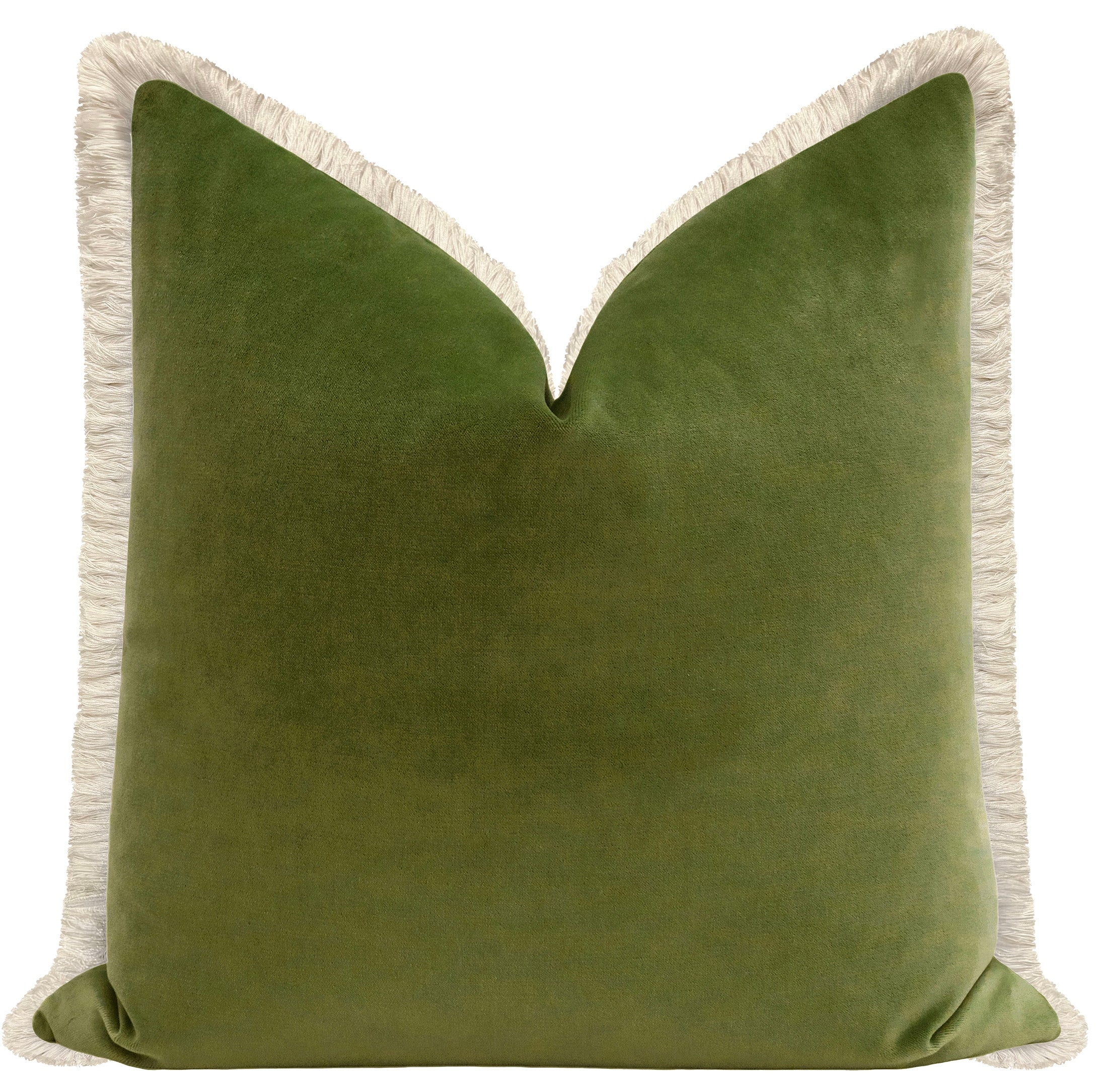 SOCIETY VELVET // OLIVE + FRINGE - Sample 4" X 4" / BACKORDER Fringe - Image 0
