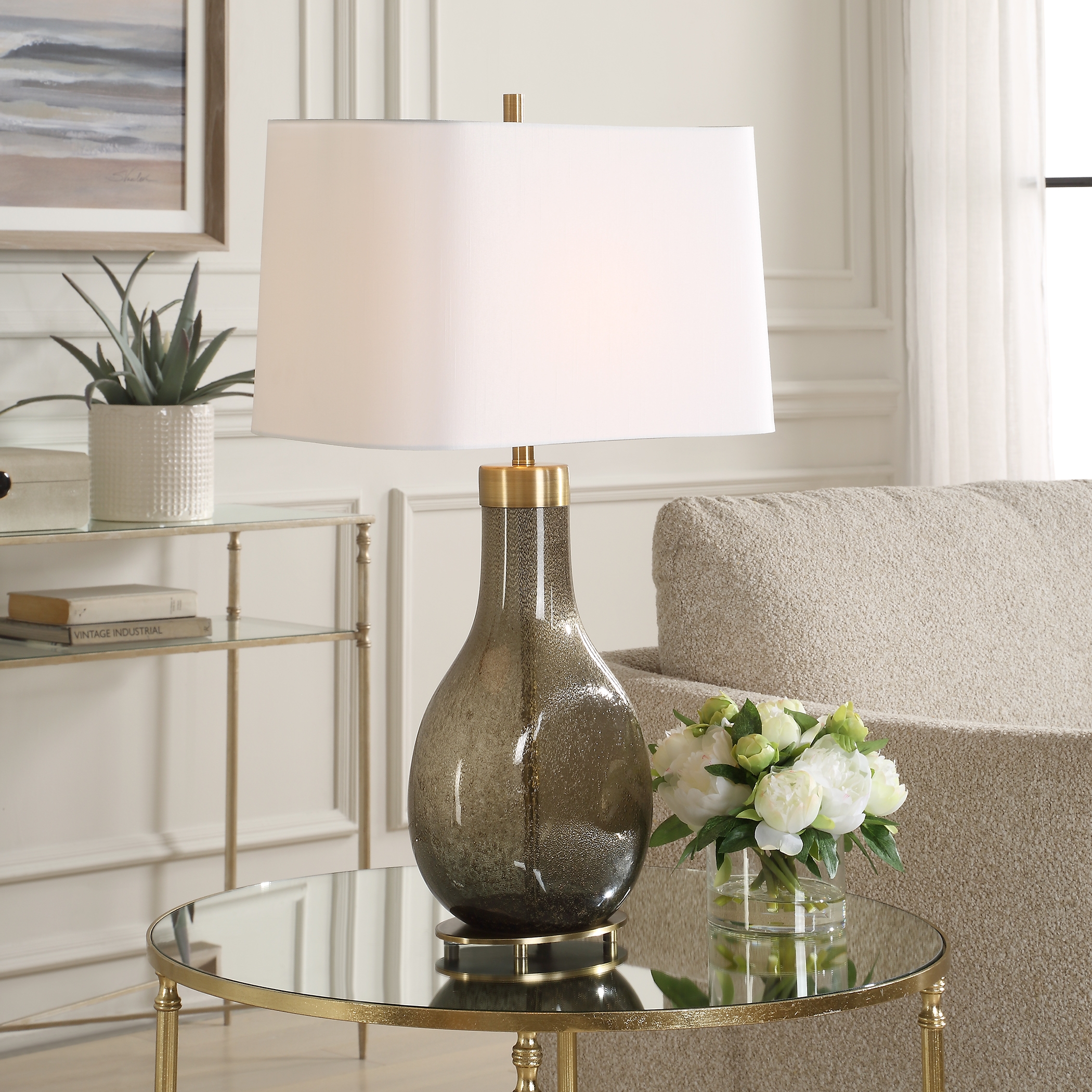 Shyla Dark Glass Table Lamp - Image 1