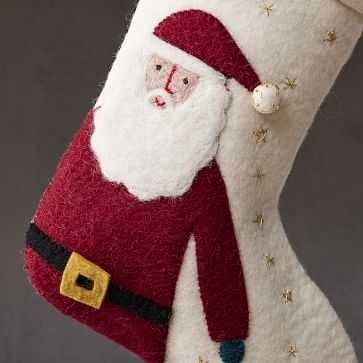 Meri Meri Santa Clause Stockings, Felt, Stone White - Image 2