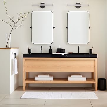 Glenn Double Bathroom Vanity, 72" Wide, Chestnut Oak - Image 2