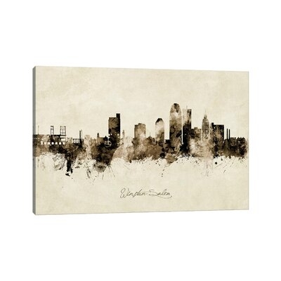 Winston Salem Skyline Vintage by Michael Tompsett - Wrapped Canvas Graphic Art Print - Image 0