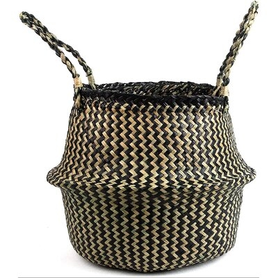 Woven Seagrass Belly Basket For Storage Plant Pot Basket And Laundry, Picnic And Grocery Basket - Image 0