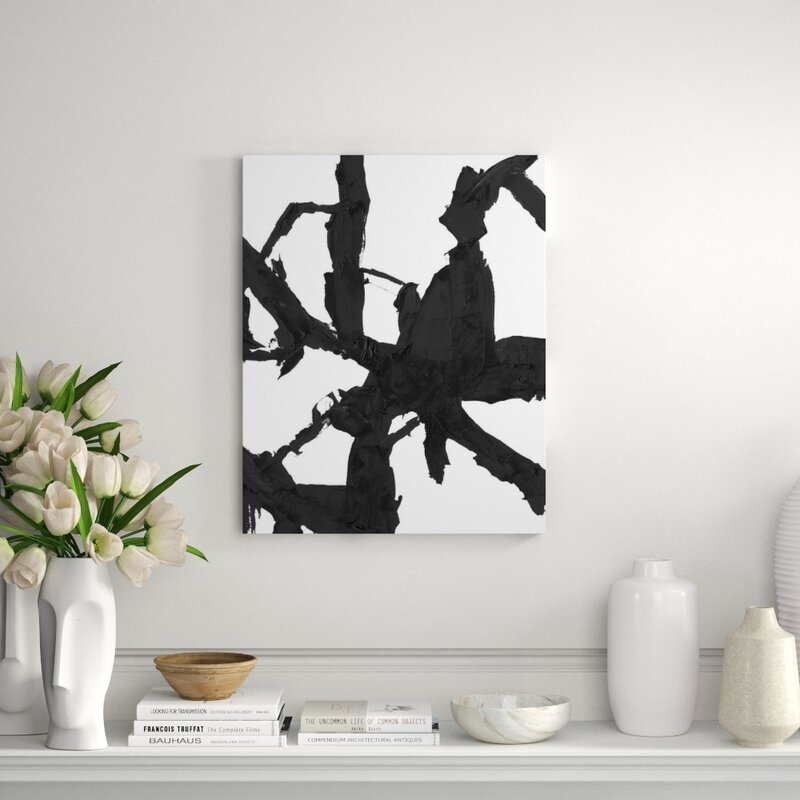 Chelsea Art Studio 'Obsidian II' Graphic Art Print Format: Glass Coat, Size: 44" H x 36" W x 2" D - Image 0