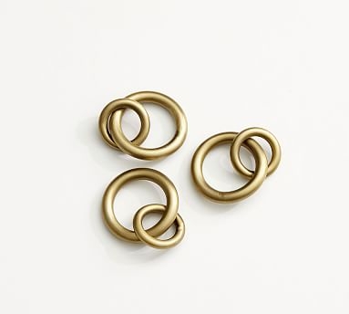 Morris Curtain Round Rings, Set of 10 - Brass - Image 0