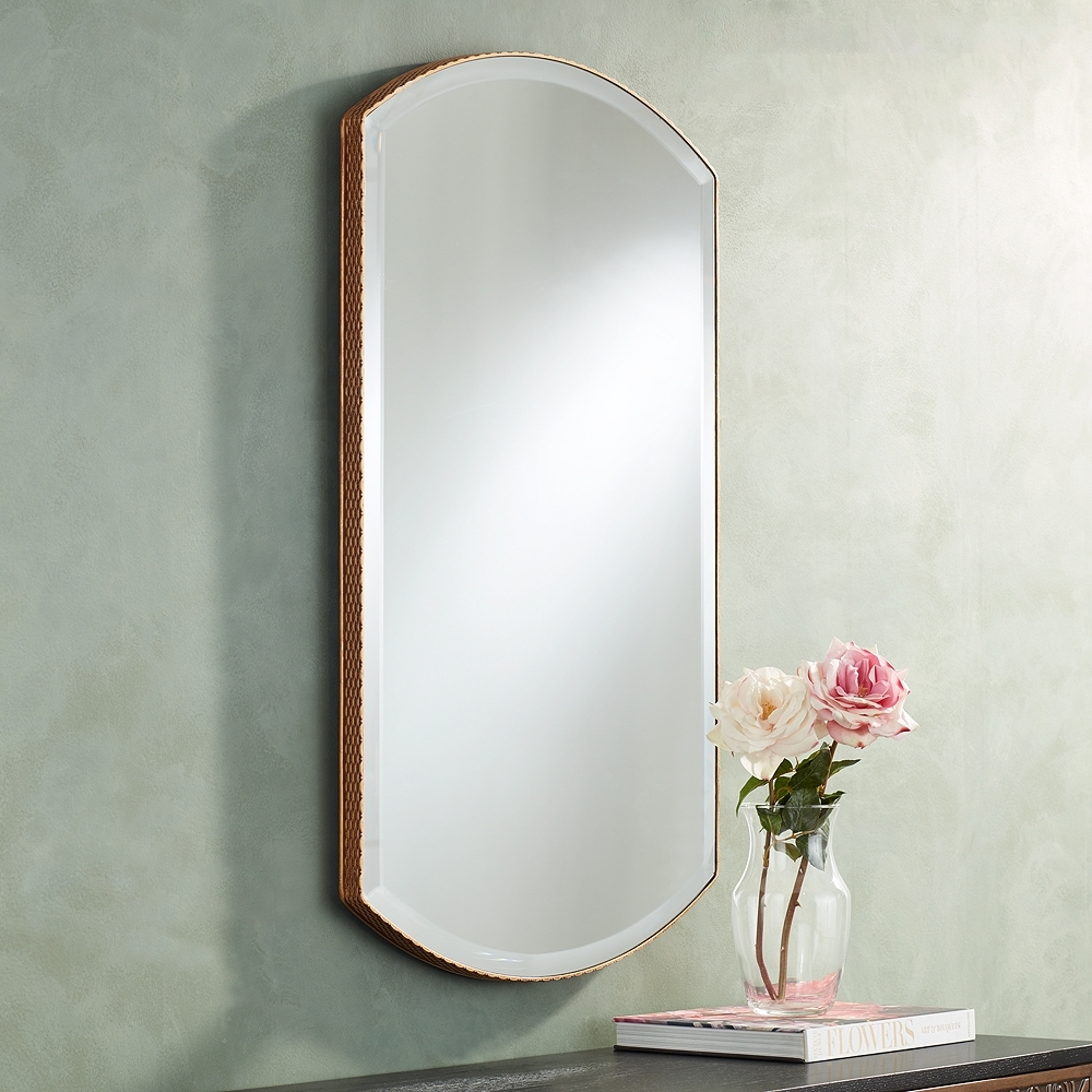 Hampton Distressed Gold 24 x 38 Wall Mirror - Image 0