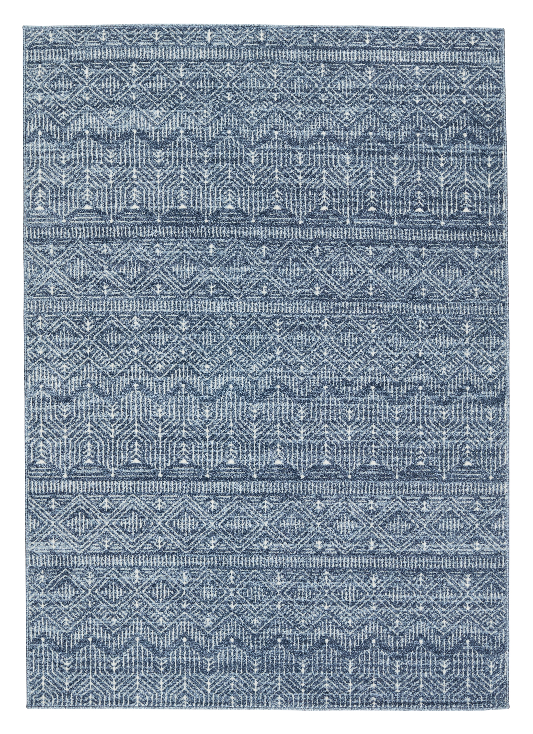 Vibe by Beya Trellis Blue/ White Area Rug (6'7"X9'6") - Image 0