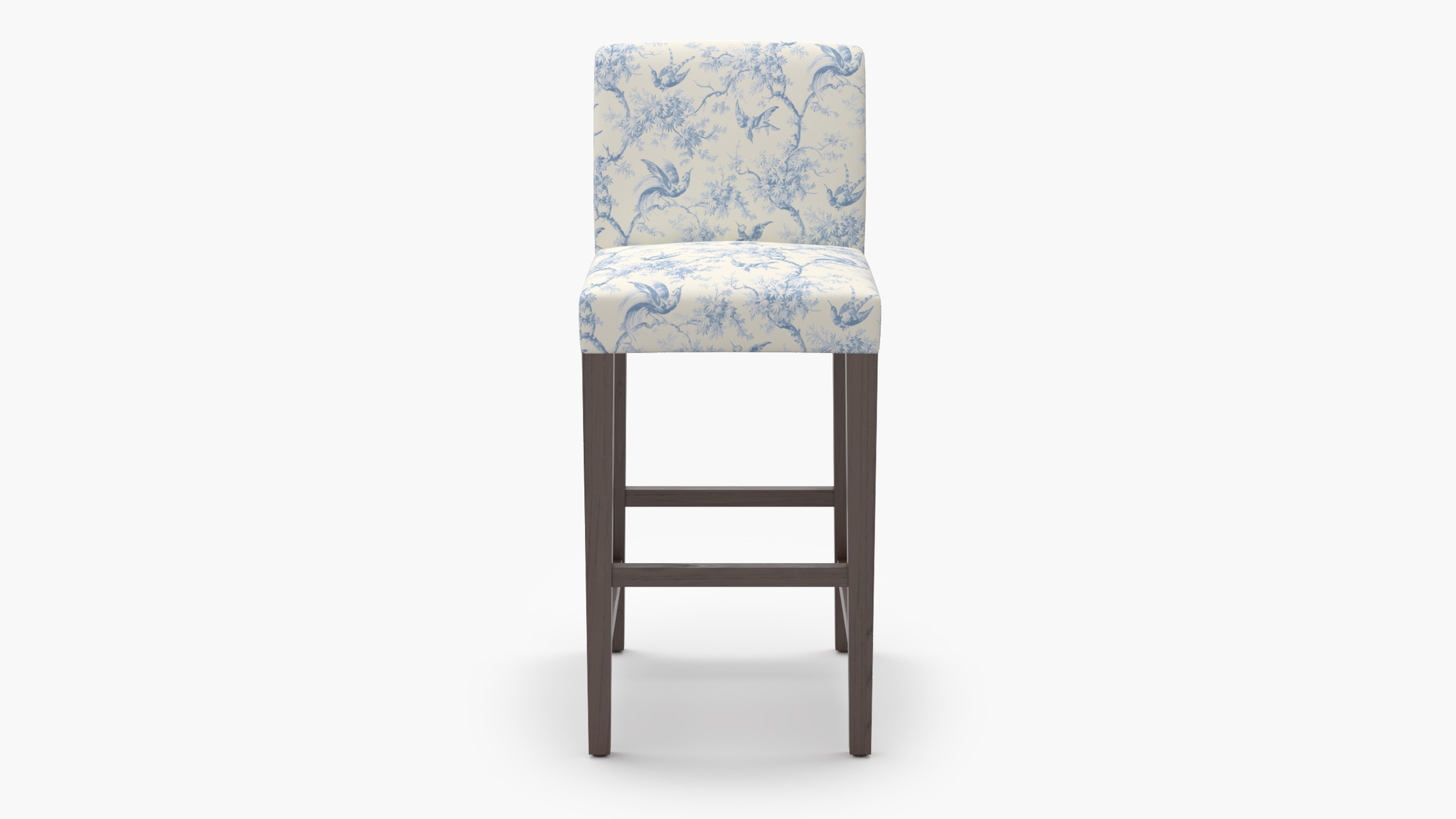 Signature Dining Bar Stool, Blue Swallows, Espresso Square Tapered Leg - Image 0