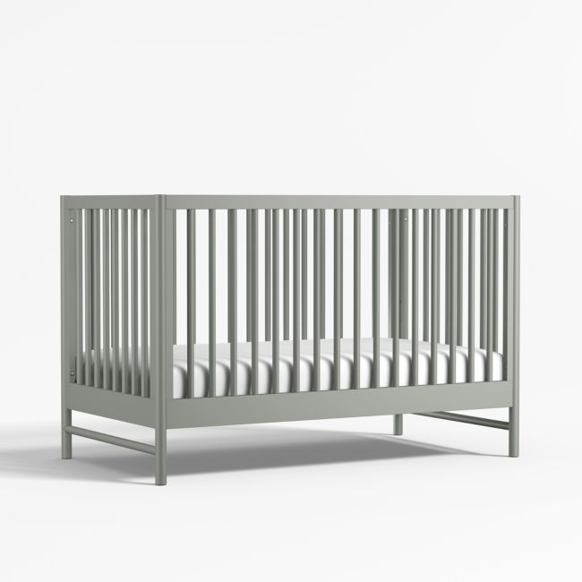 Classic Laurel Green Wood Convertible Baby Crib - Image 0