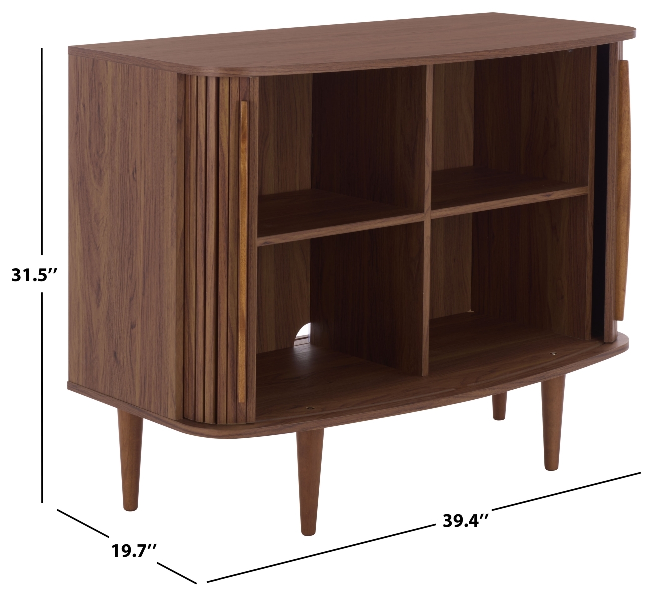 Sabby Tambour Door Compact Sideboard - Walnut - Image 9