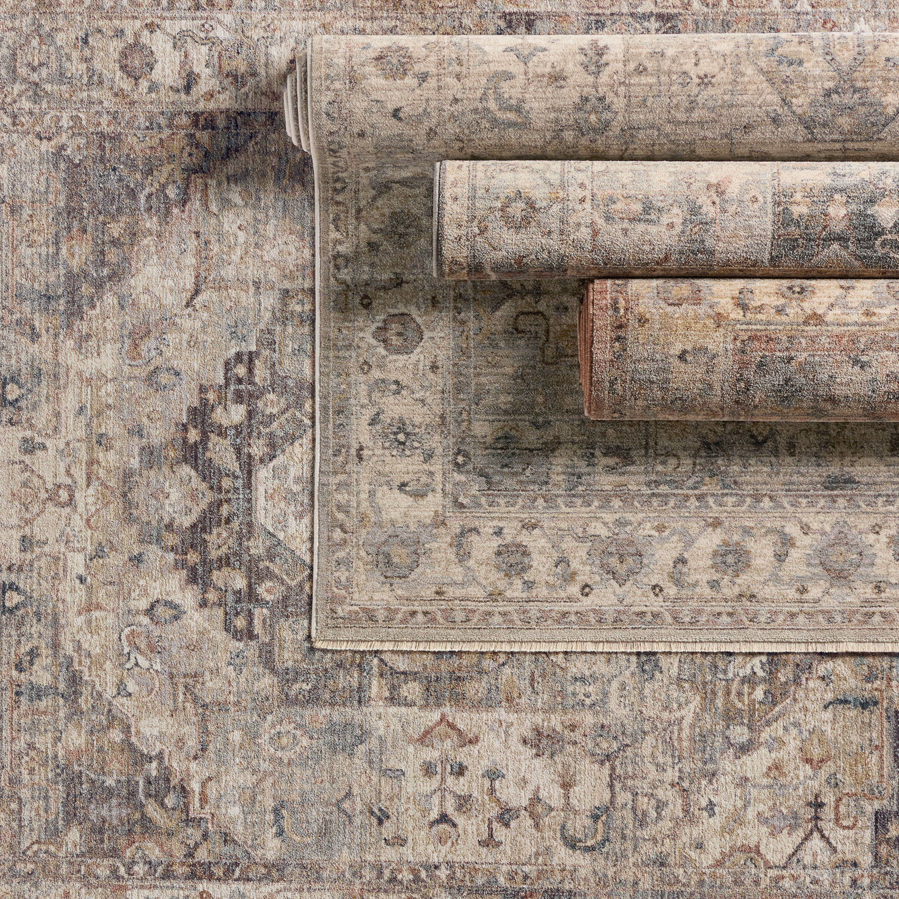 Starling Medallion Tan/ Slate Area Rug (5'3"X8'1") - Image 5