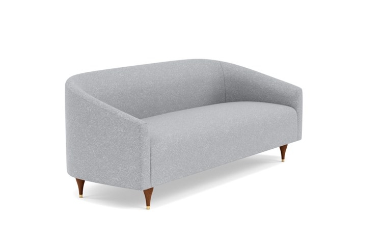 Tegan Sofa with Grey Gris Fabric and Oiled Walnut with Brass Cap legs - Image 1