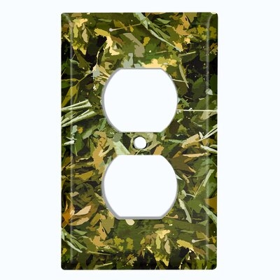 Metal Light Switch Plate Outlet Cover (Foliage Camouflage - Single Duplex) - Image 0