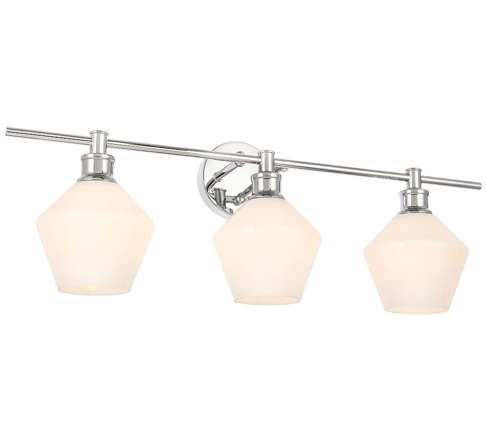 Tolari Triple Sconce, 28.1", Chrome and Frosted White Glass - Image 0
