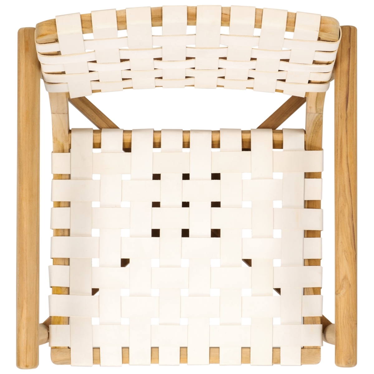 Dionne Accent Chair - White / Natural Teak - Safavieh - Image 5