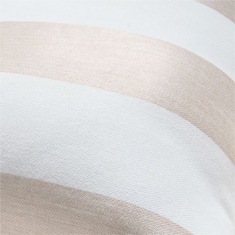 Sunbrella ® 20"x13" Cabana Flax Taupe Stripe Outdoor Throw Pillow - Image 1