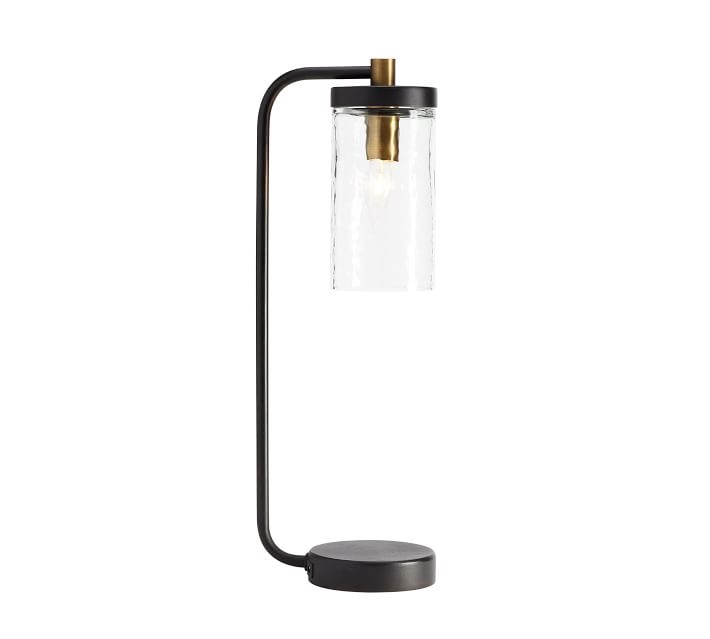 Raylan Recycled Glass USB Table Lamp, Bronze & Brass - Image 0