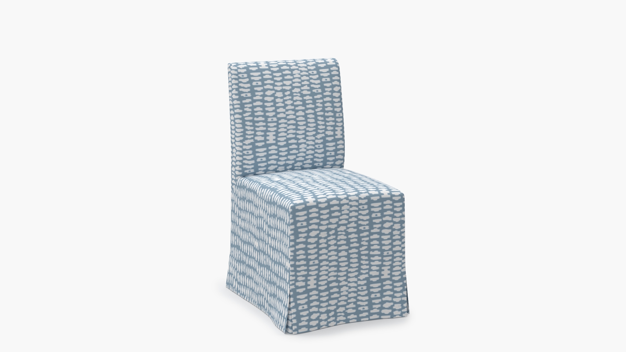 Slipcovered Signature Dining Chair, Dusty Blue Odalisque - Image 1