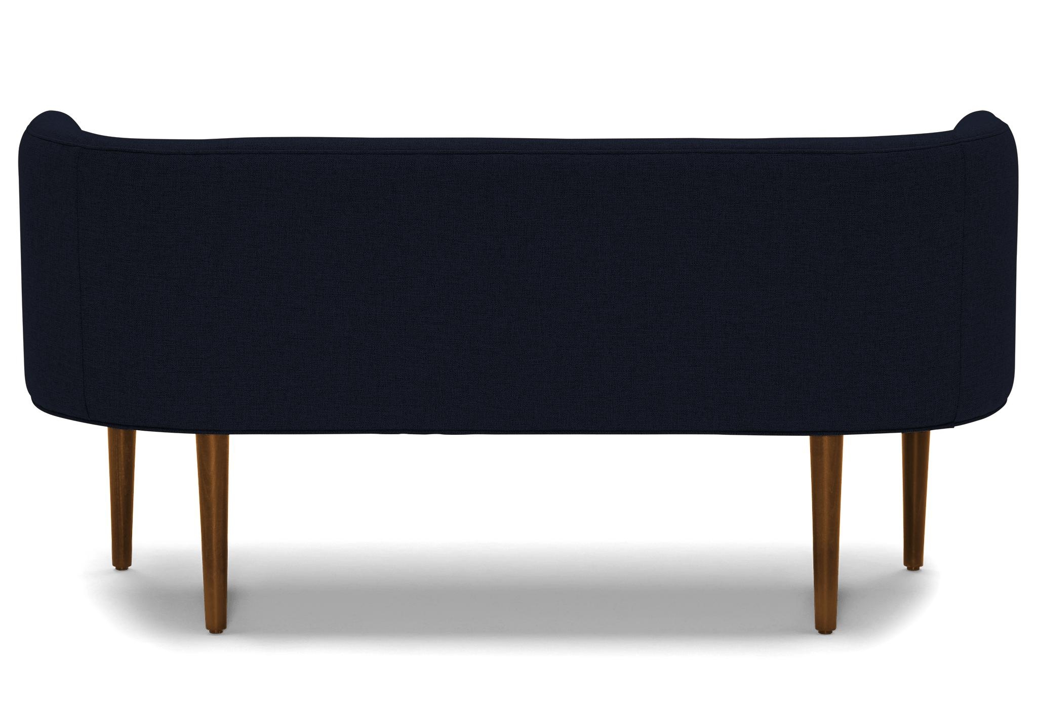 Blue Elsie Mid Century Modern Bench - Sunbrella Premier Indigo - Mocha - Image 4