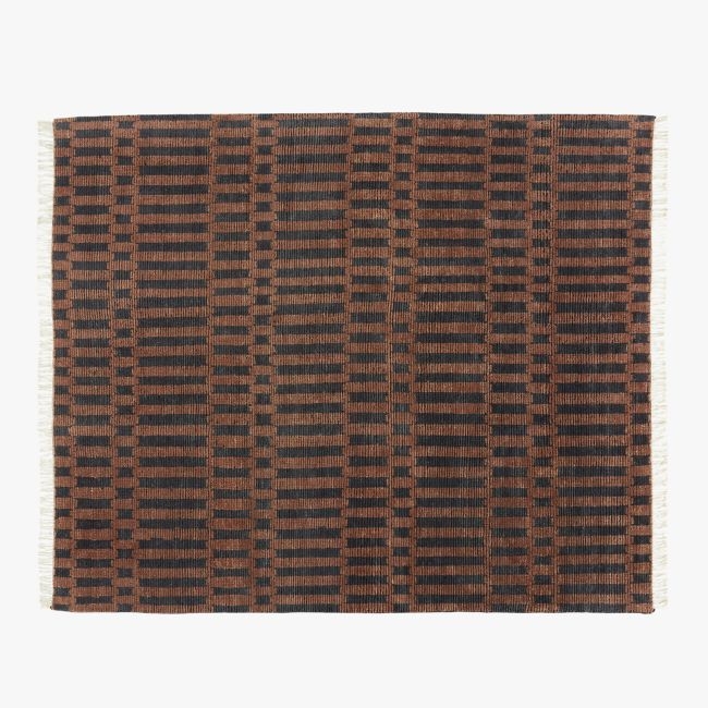 Esme Black/Brown Hand-Knotted Area Rug 8'x10' - Image 0