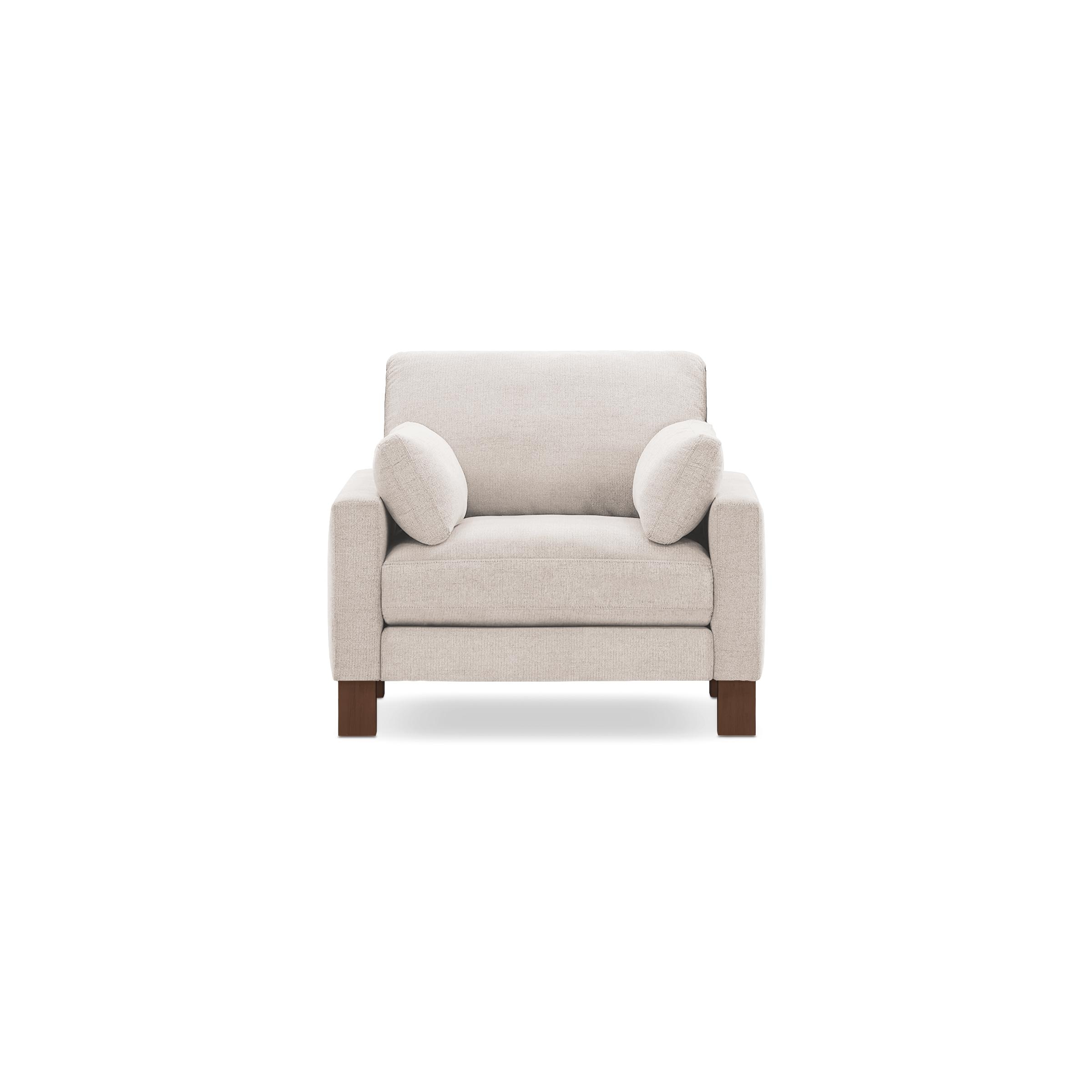 Union Armchair in Ivory, Leg Finish: WalnutLegs - Image 0
