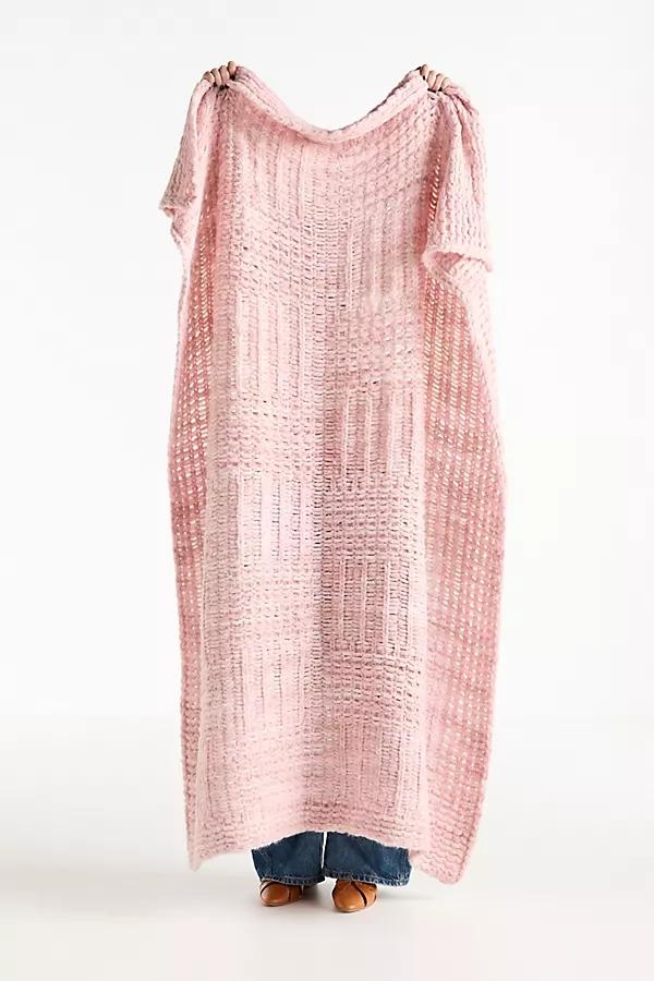 Hazel Wool Blend Knit Patchwork Throw Blanket - Image 0