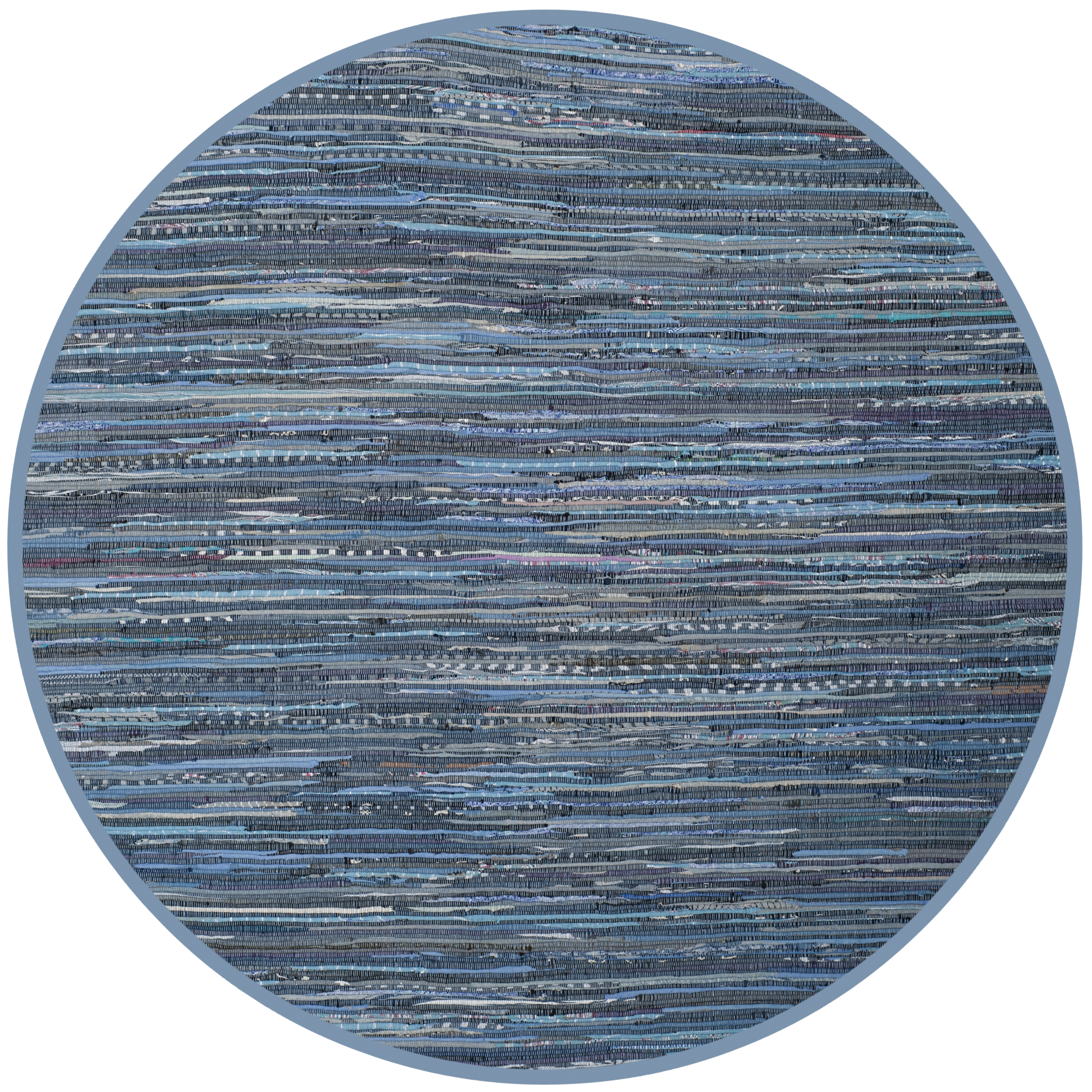 Arlo Home Hand Woven Area Rug, RAR127B, Blue/Multi,  4' X 4' Round - Image 0