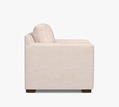 Shasta Square Arm Upholstered Armchair, Polyester Wrapped Cushions, Performance Heathered Tweed Pebble - Image 3