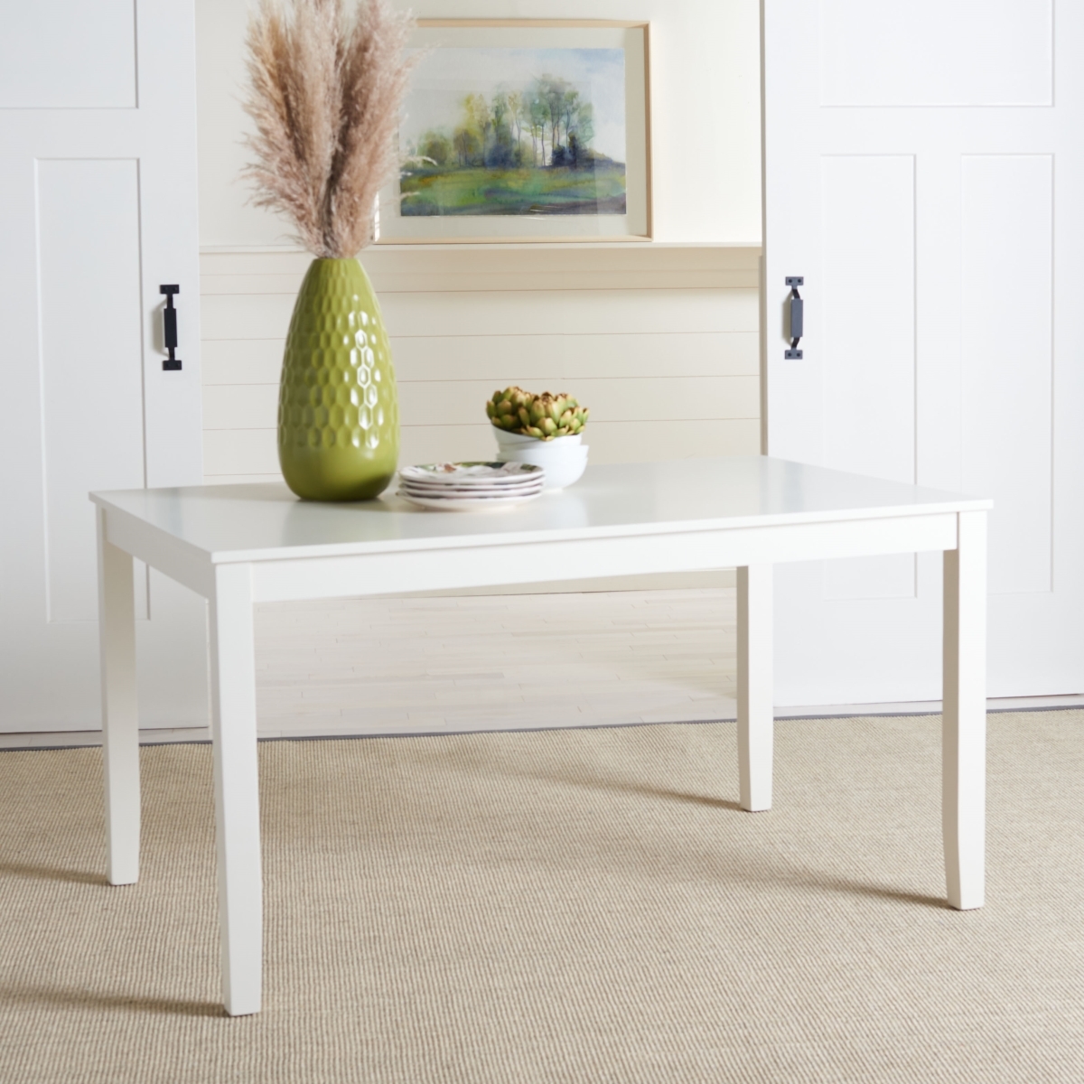 Silio Rectangle Dining Table - White - Safavieh - Image 1