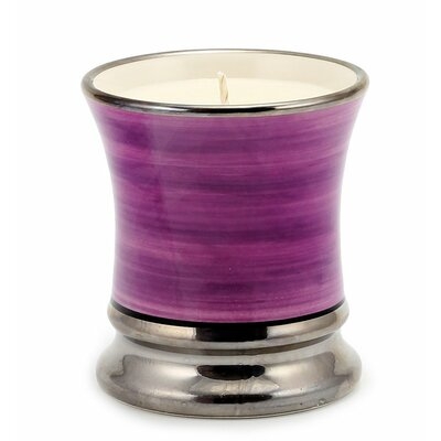 Deruta Candles: Deluxe Precious Cup Candle ~ Coloris Viola Design ~ Pure Platinum Rim - Natale Blue Spruce - Image 0