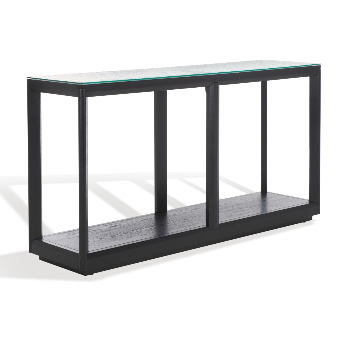 Benecarlo Glass Top Console Table - Black/Clear - Image 3