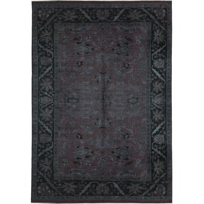 One-of-a-Kind Hand-Knotted Black/Dark Red 9'9" x 13'7" Wool Area Rug - Image 0