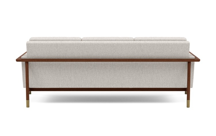 Jason Wu Sofa with Beige Wheat Fabric and Oiled Walnut with Brass Cap legs - Image 3