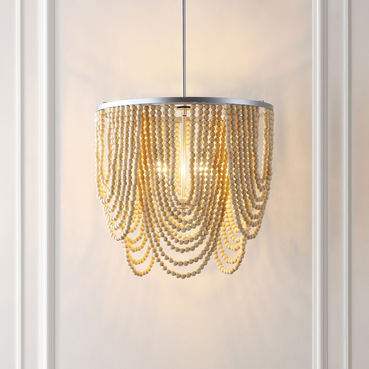 Bressi 4Lt 20.5" Chandelier - Silver/Natural - Safavieh - Image 5