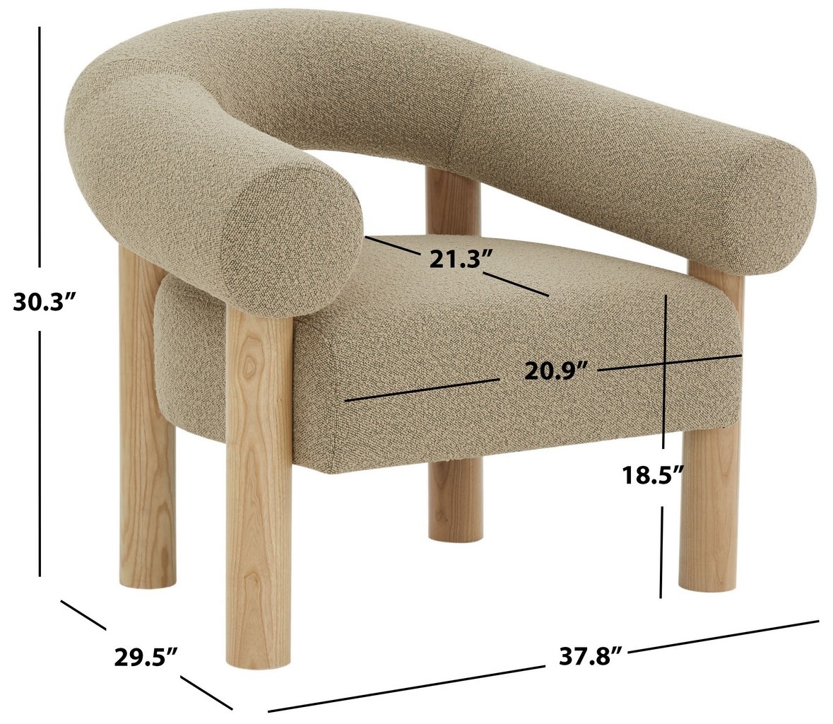 Carleigh Boucle Accent Chair - Brown / Natural - Image 5