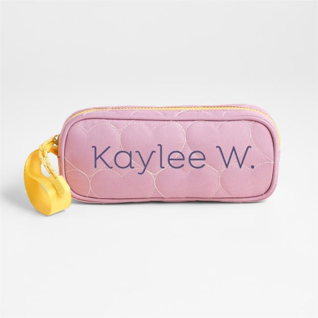 Dreamer Quilted Purple Heart Soft Kids Pencil Case - Image 0
