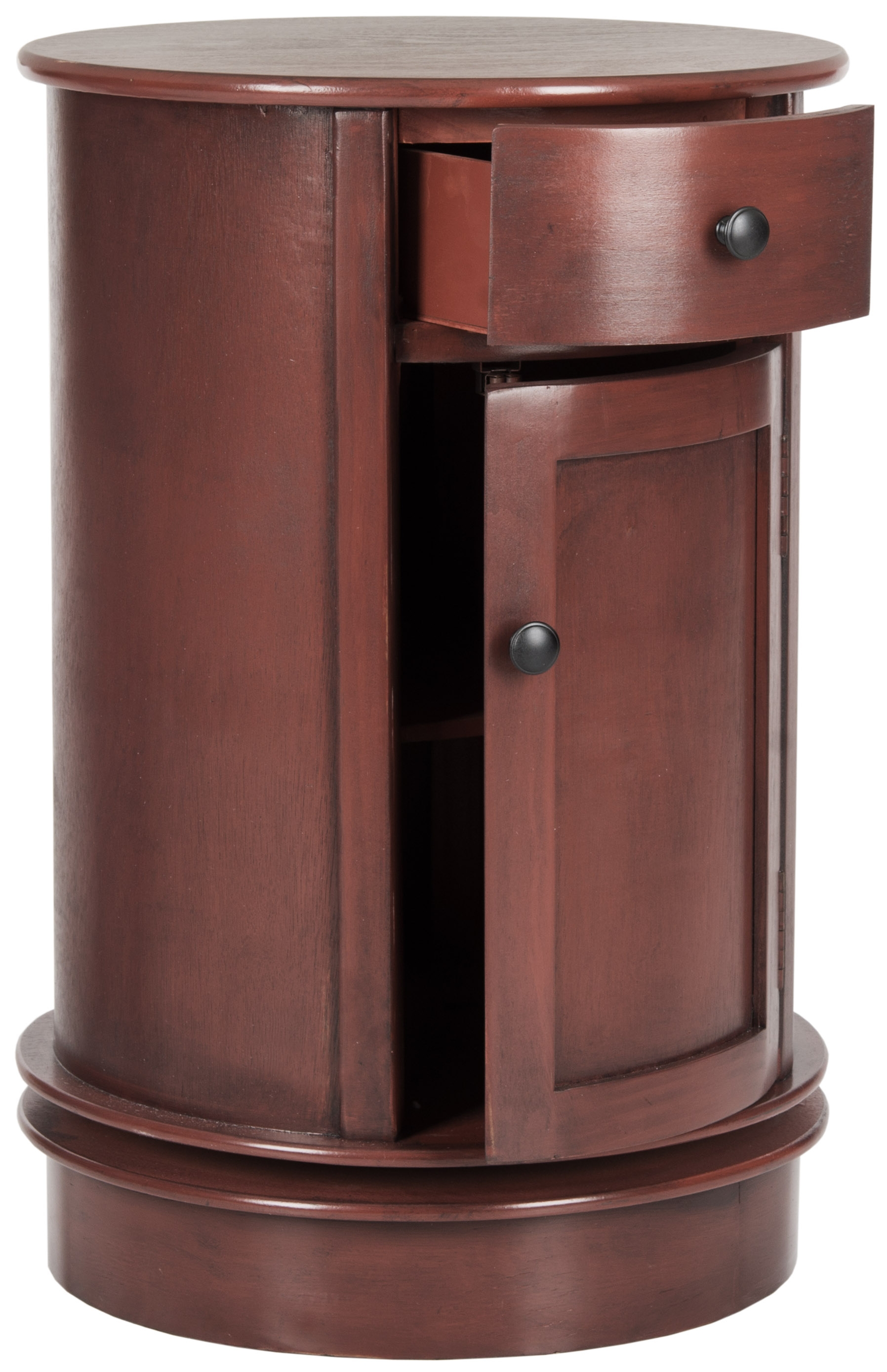 Tabitha Swivel Accent Table - Red - Safavieh - Image 1