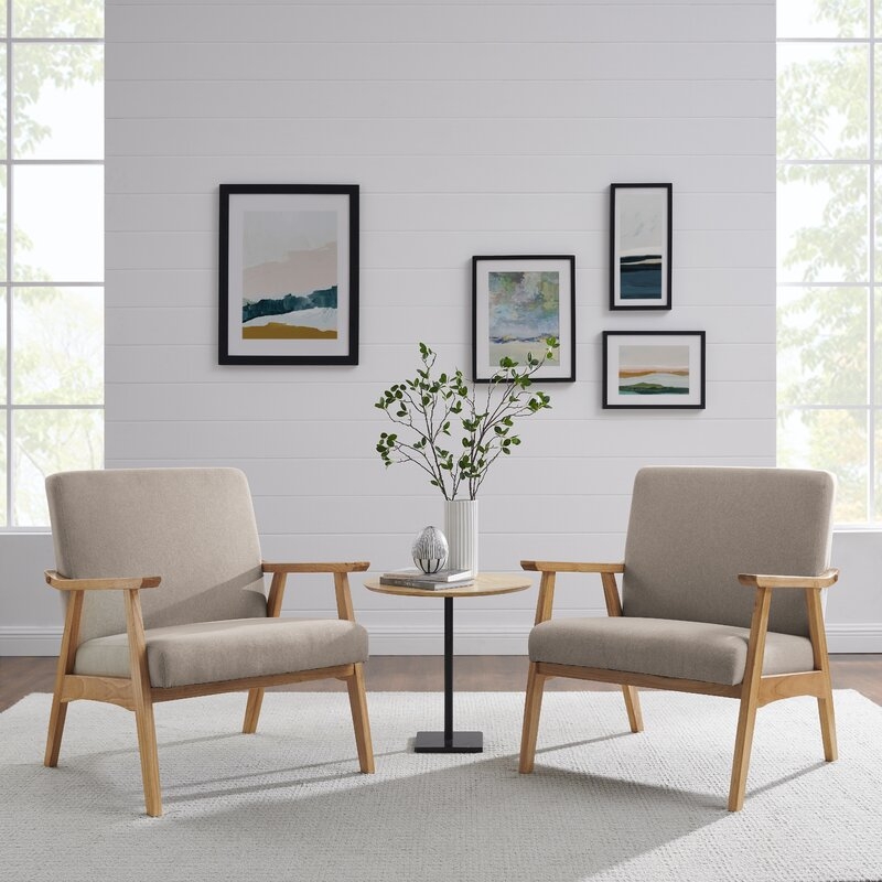 Brandolyn 23.6'' Wide Linen Armchair, Beige - Image 7