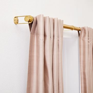 Dupioni Silk Blackout Lining Curtain, 48"x84", Dusty Blush - Image 1