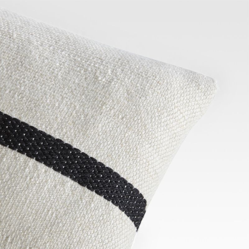 Sela 20"x13" Stripe Black and White Outdoor Pillow - Image 1