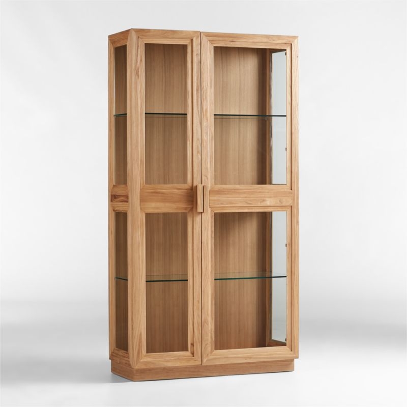 Calypso Glass and Natural Wood Storage Cabinet - Image 1