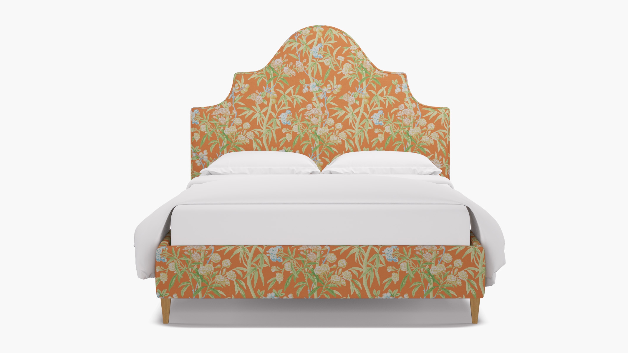 Statement Bed, Mandarin Lanai, Natural Square Tapered Leg, Twin - Image 0