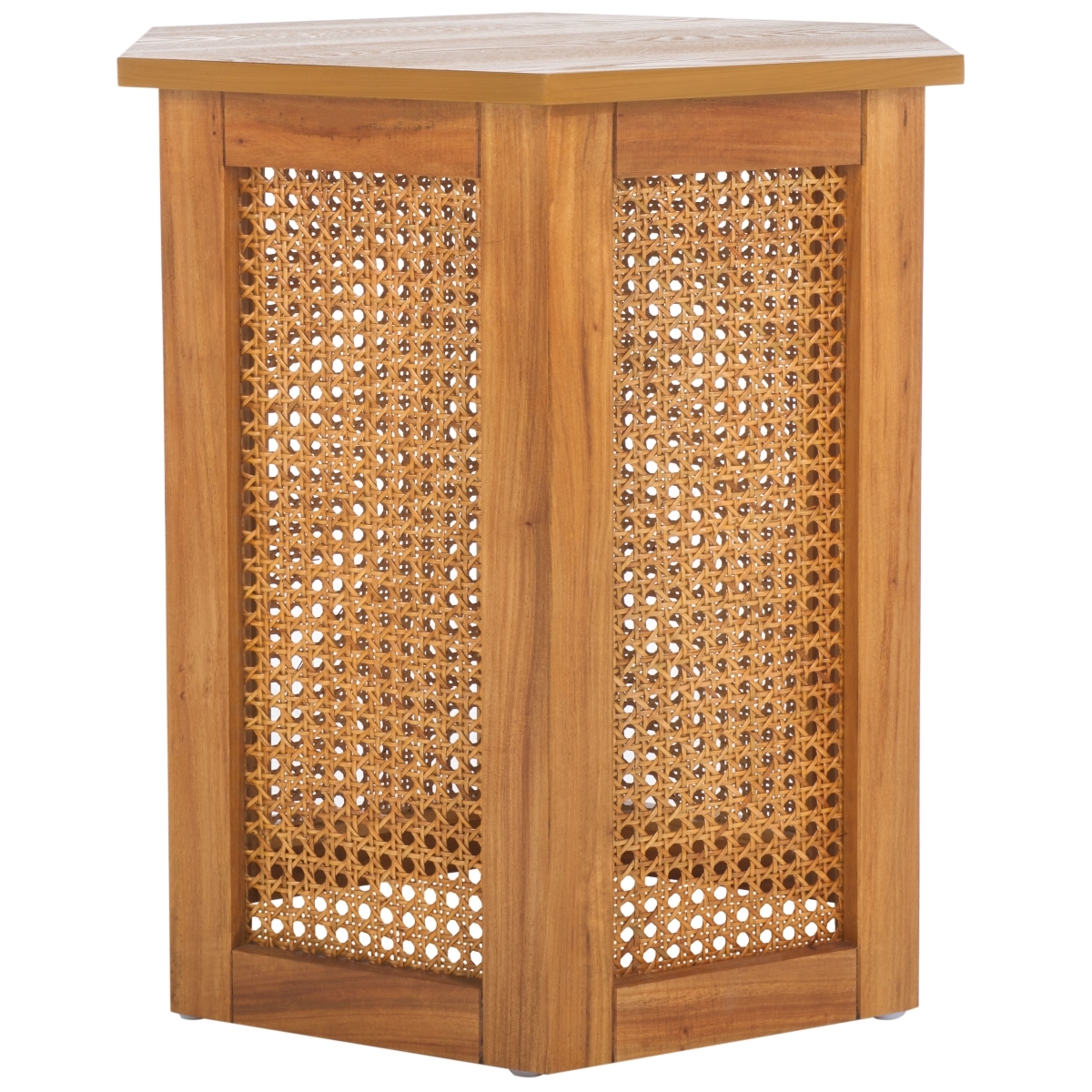 Danez Hexagon Cane Accent Table - Natural - Safavieh - Image 5