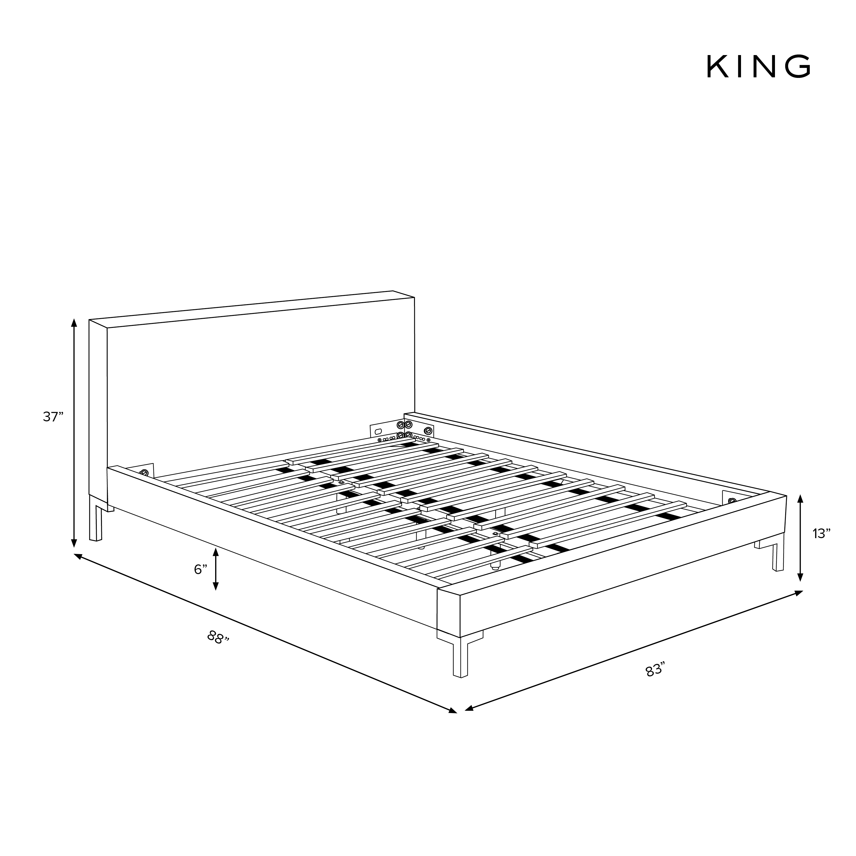 Deva Linen Platform Bed, Talc California King - Image 4