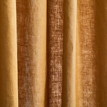 European Flax Linen Curtain, Camel, 48"x 108" - Image 1