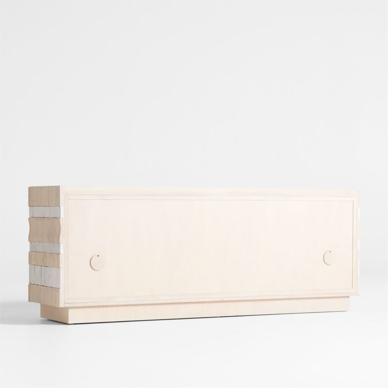 Beachcomber 80" Natural Oak Wood and White Tile Media Console by Brigette Romanek - Image 9