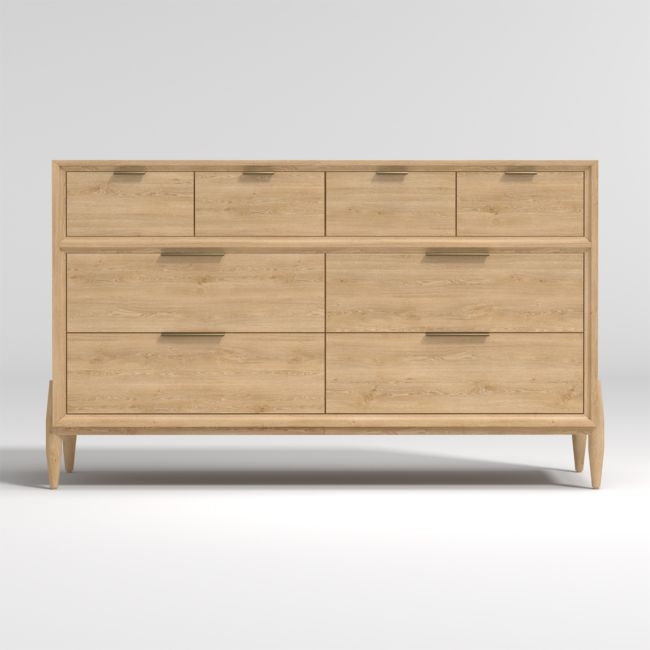 Bodie Natural Oak Wood Wide 8-Drawer Kids Dresser - Image 0
