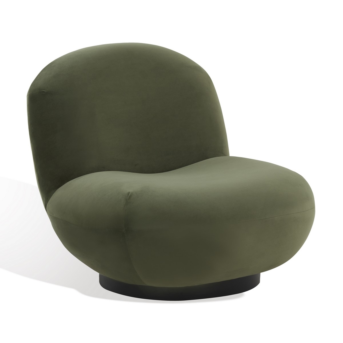 Stevie Velvet Accent Chair - Olive Green/Black - Image 0