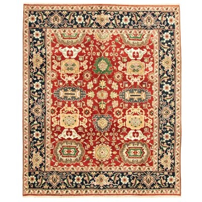 One-of-a-Kind Adrihanna Hand-Knotted 2010s Serapi Red/Royal Blue 8'1" x 9'10" Wool Area Rug - Image 0