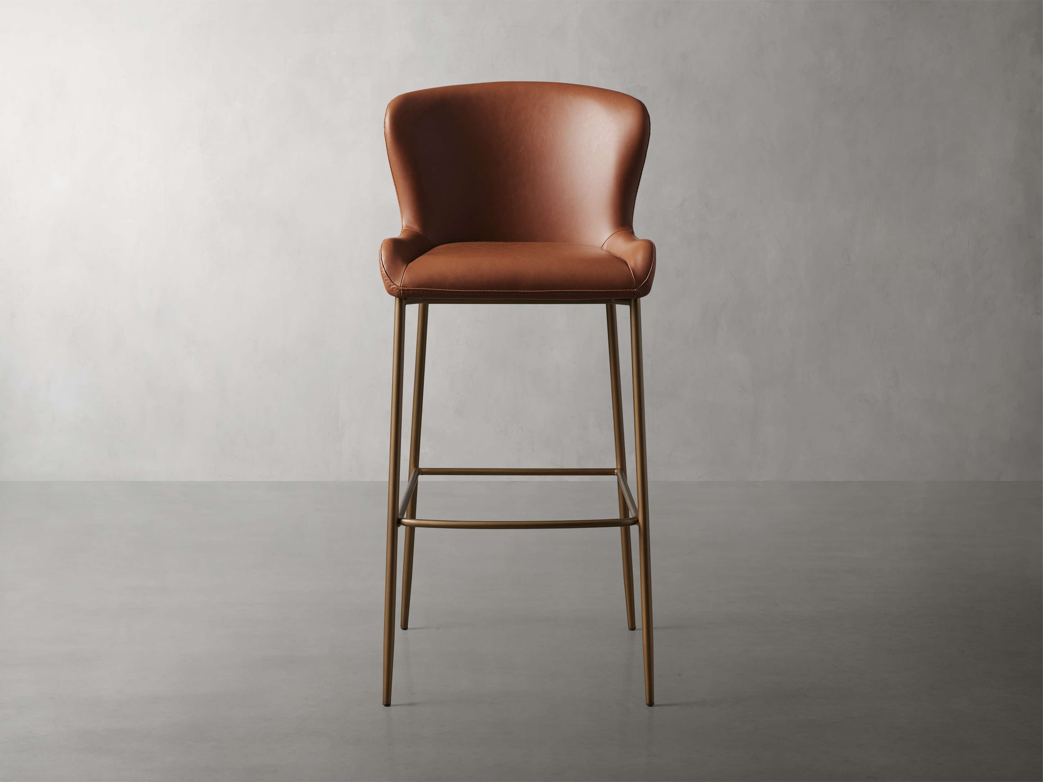 Kirsten Stool Faux Leather in Brown  Tanner/Barstool - Image 0