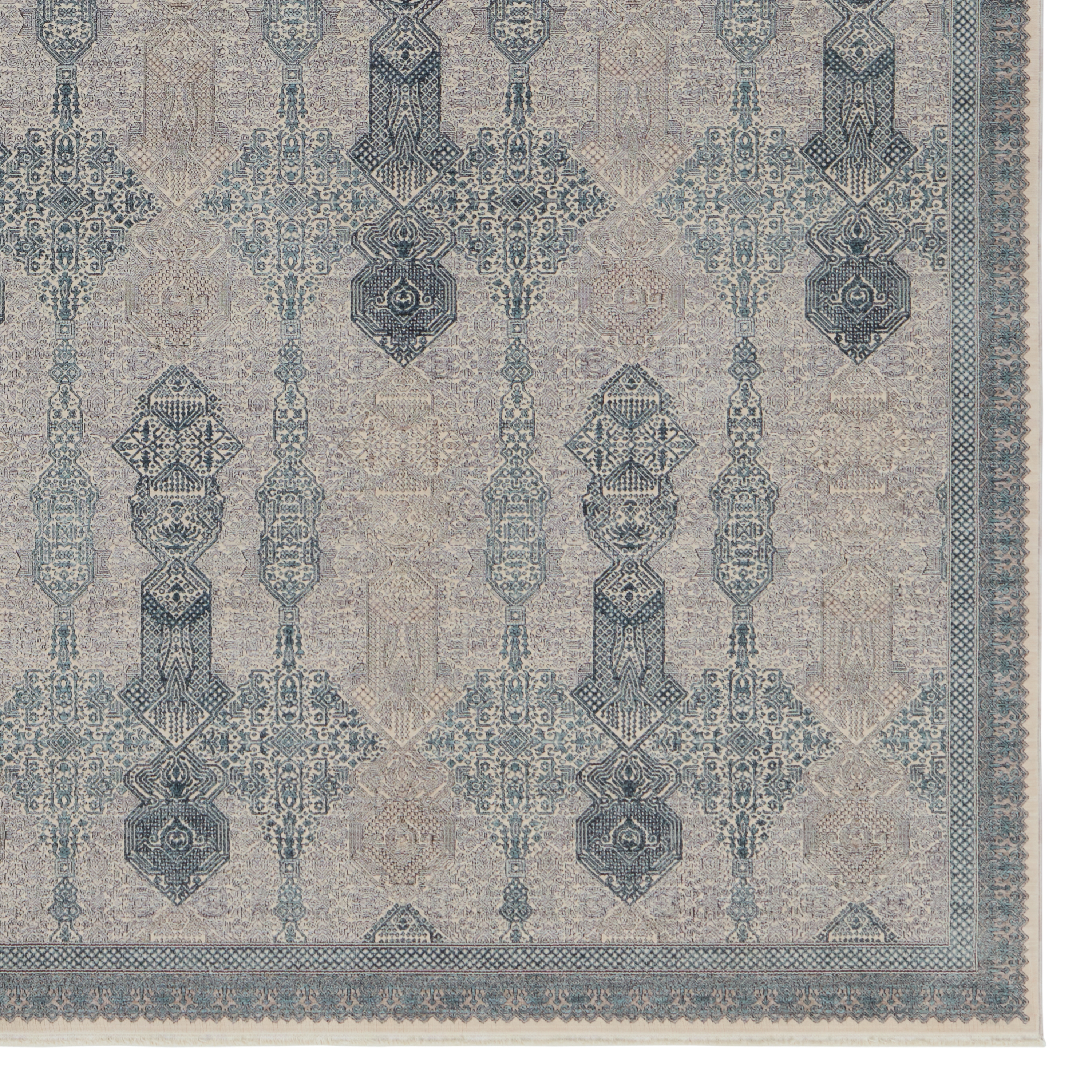 Beaumont Trellis Blue/ Tan Area Rug (6'3"X9'6") - Image 3
